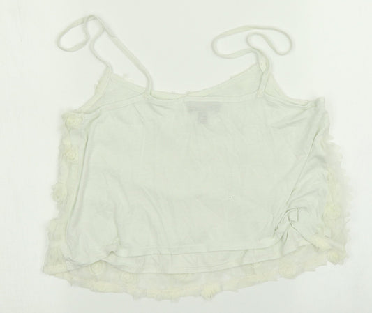 Womens UK Size 10 Topshop White Cropped Tank