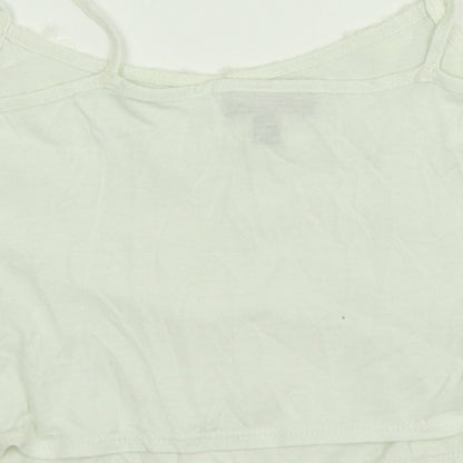 Womens UK Size 10 Topshop White Cropped Tank