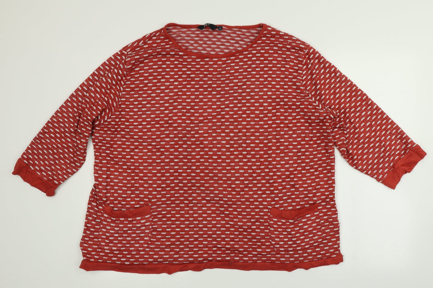 Womens UK Size XL ISLE Red Pullover Jumper