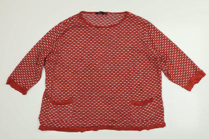 Womens UK Size XL ISLE Red Pullover Jumper