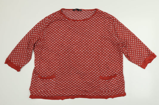 Womens UK Size XL ISLE Red Pullover Jumper