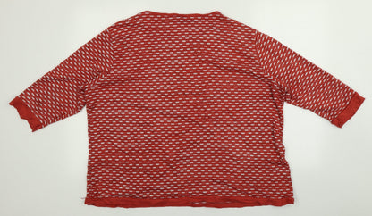 Womens UK Size XL ISLE Red Pullover Jumper