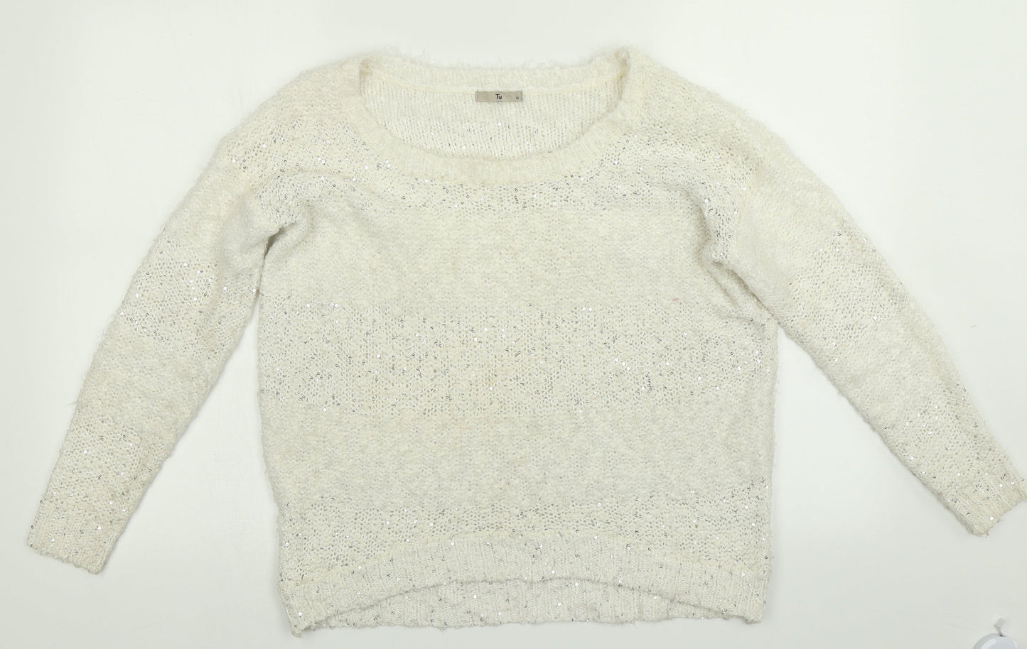 TU Womens White   Pullover Jumper Size 10
