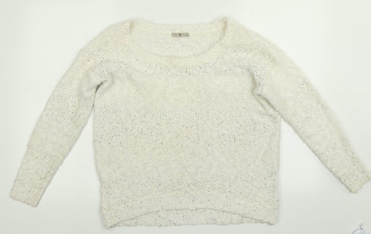 TU Womens White   Pullover Jumper Size 10