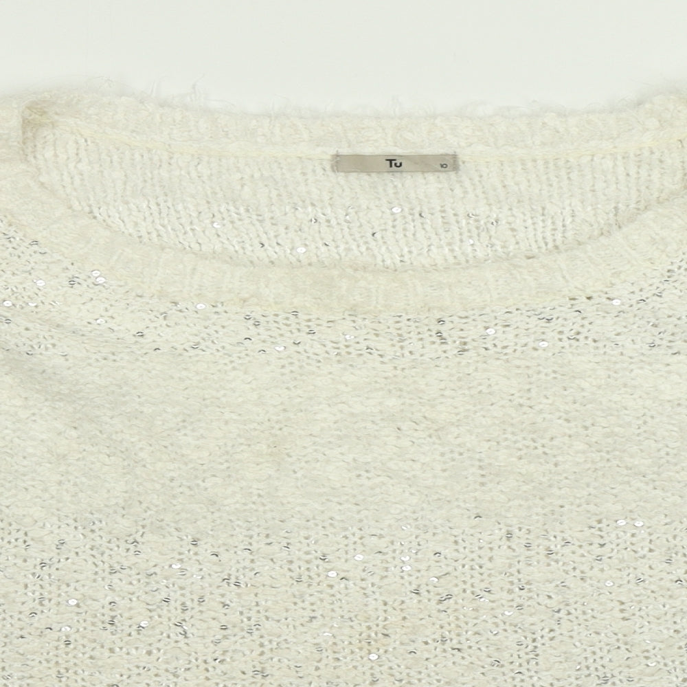 TU Womens White   Pullover Jumper Size 10