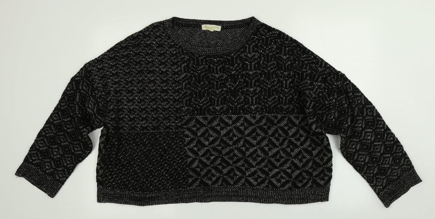 Womens UK Size L Staring at Stars Black Pullover Jumper