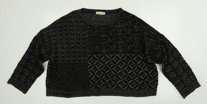 Womens UK Size L Staring at Stars Black Pullover Jumper
