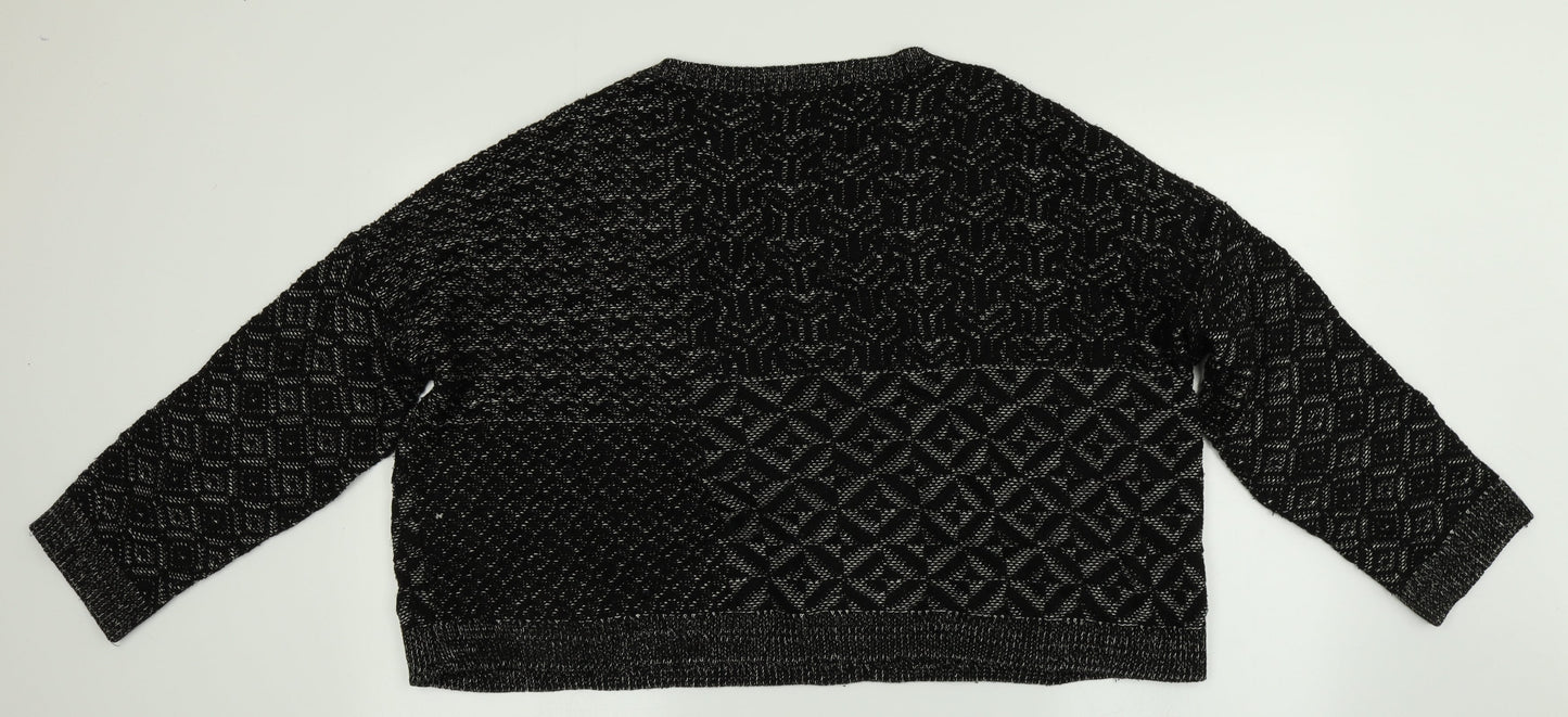 Womens UK Size L Staring at Stars Black Pullover Jumper