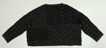 Womens UK Size L Staring at Stars Black Pullover Jumper