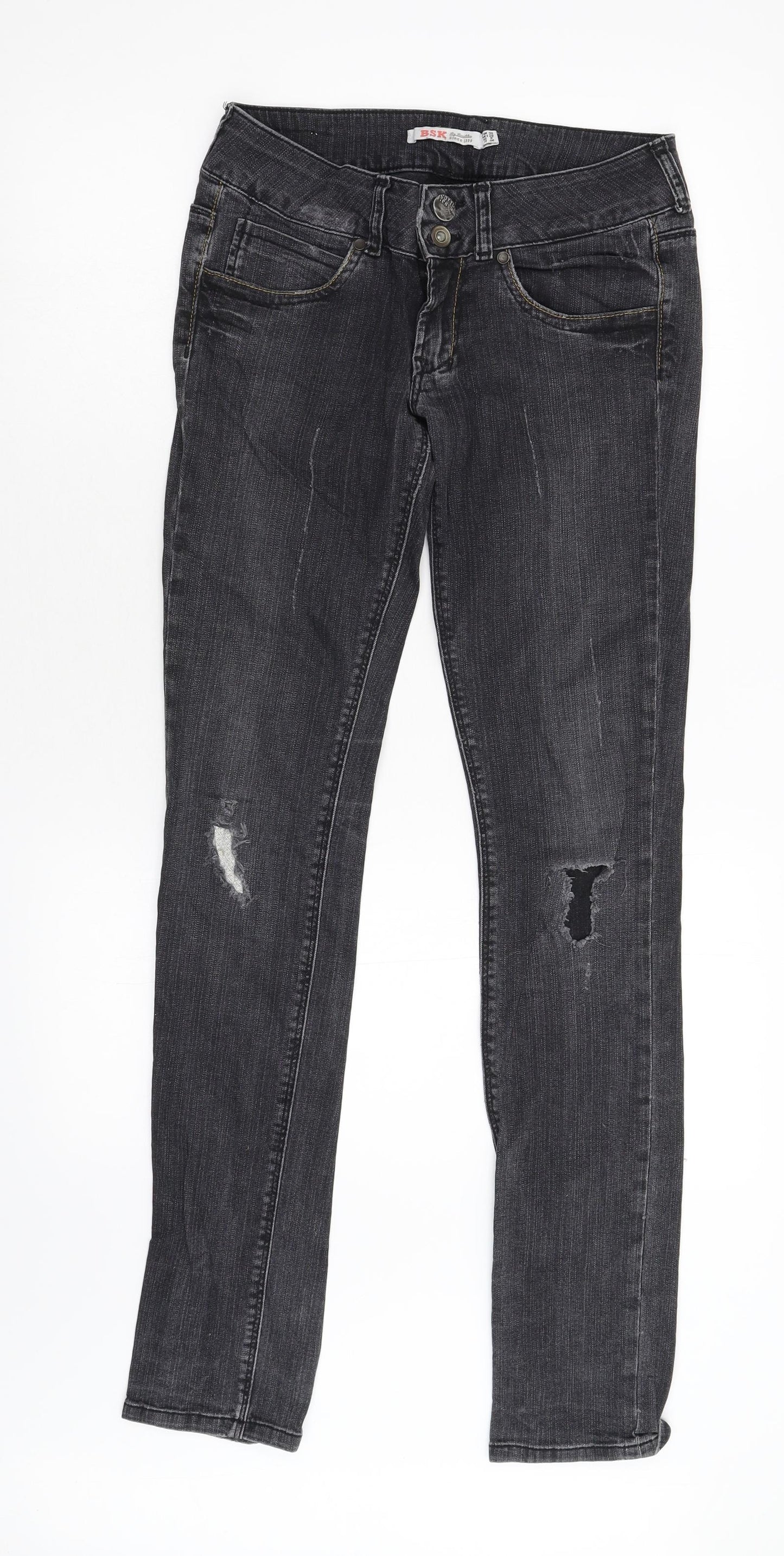 BSK Womens Black  Denim Skinny Jeans Size 8 L33 in