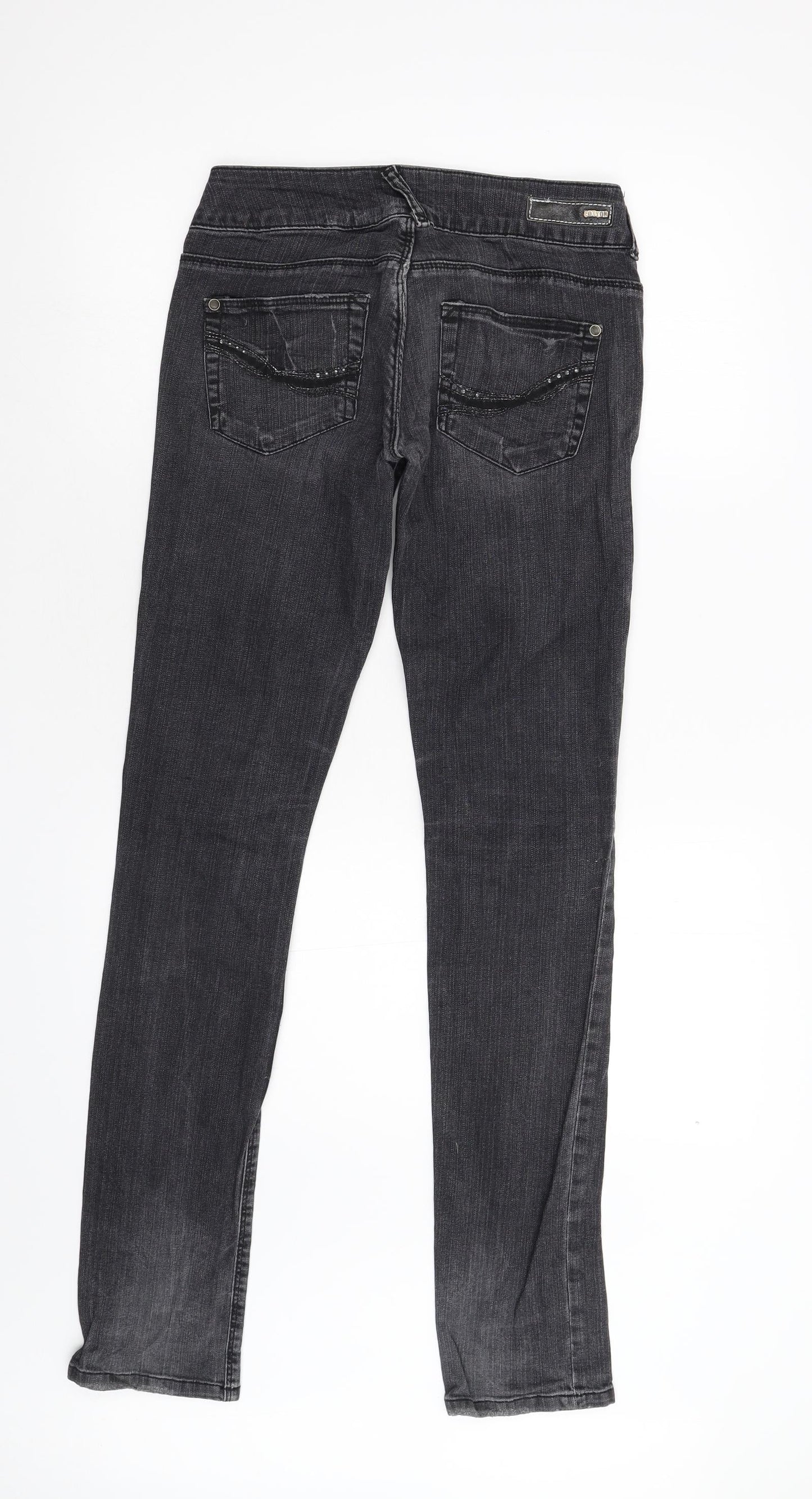 BSK Womens Black  Denim Skinny Jeans Size 8 L33 in
