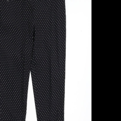 Peacock's Womens Black Polka Dot  Trousers  Size 10 L28 in