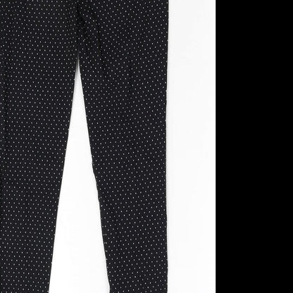 Peacock's Womens Black Polka Dot  Trousers  Size 10 L28 in