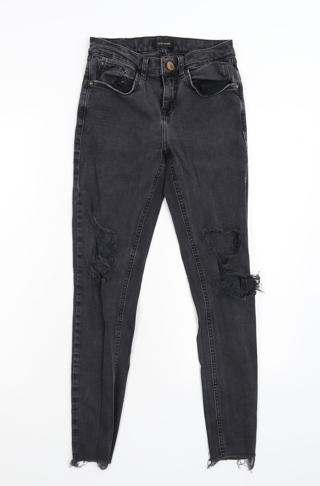 River Island Womens Black  Denim Skinny Jeans Size 8 L26 in