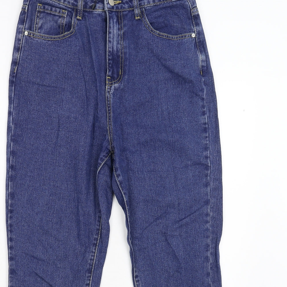 Boohoo Womens Blue  Denim Tapered Jeans Size 12 L26 in