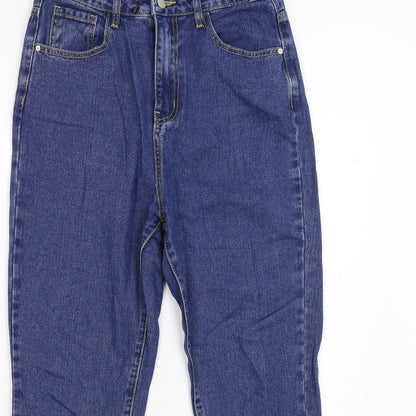 Boohoo Womens Blue  Denim Tapered Jeans Size 12 L26 in