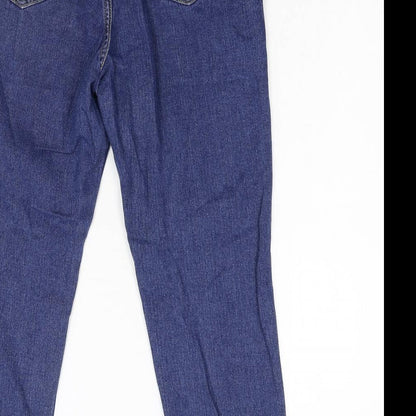 Boohoo Womens Blue  Denim Tapered Jeans Size 12 L26 in