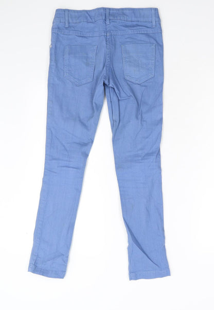 M&S Girls Blue  Damask Skinny Jeans Size 11 Years