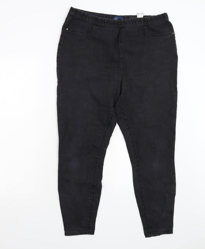 Matalan Womens Black  Denim Jegging Jeans Size 16 L28 in