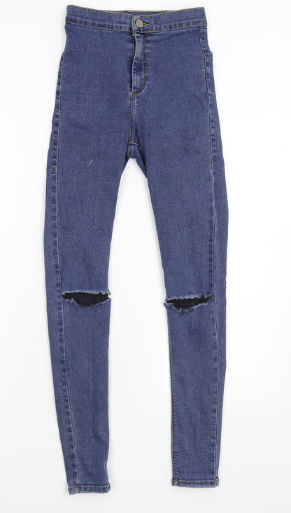 Topshop Womens Blue  Denim Skinny Jeans Size 26 L32 in