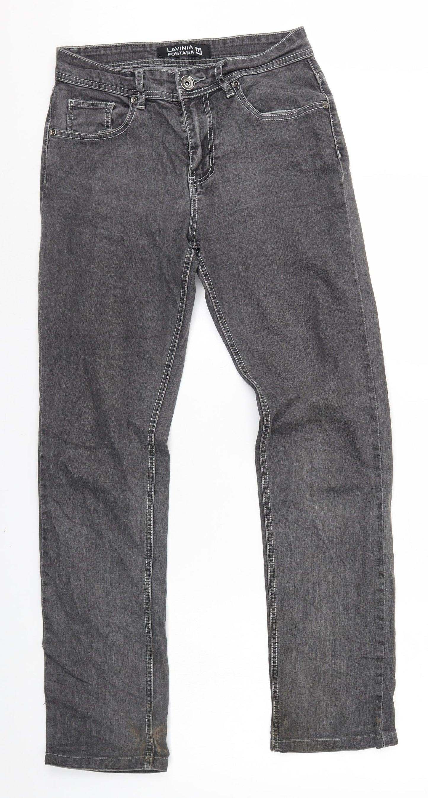 Lavinia Fontana Womens Black   Straight Jeans Size 10 L30 in - Lavinia Fontana