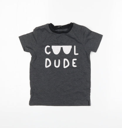 George Boys Grey   Basic T-Shirt Size 3-4 Years  - Cool Dude