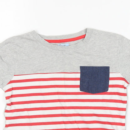 F&F Boys Grey Striped  Basic T-Shirt