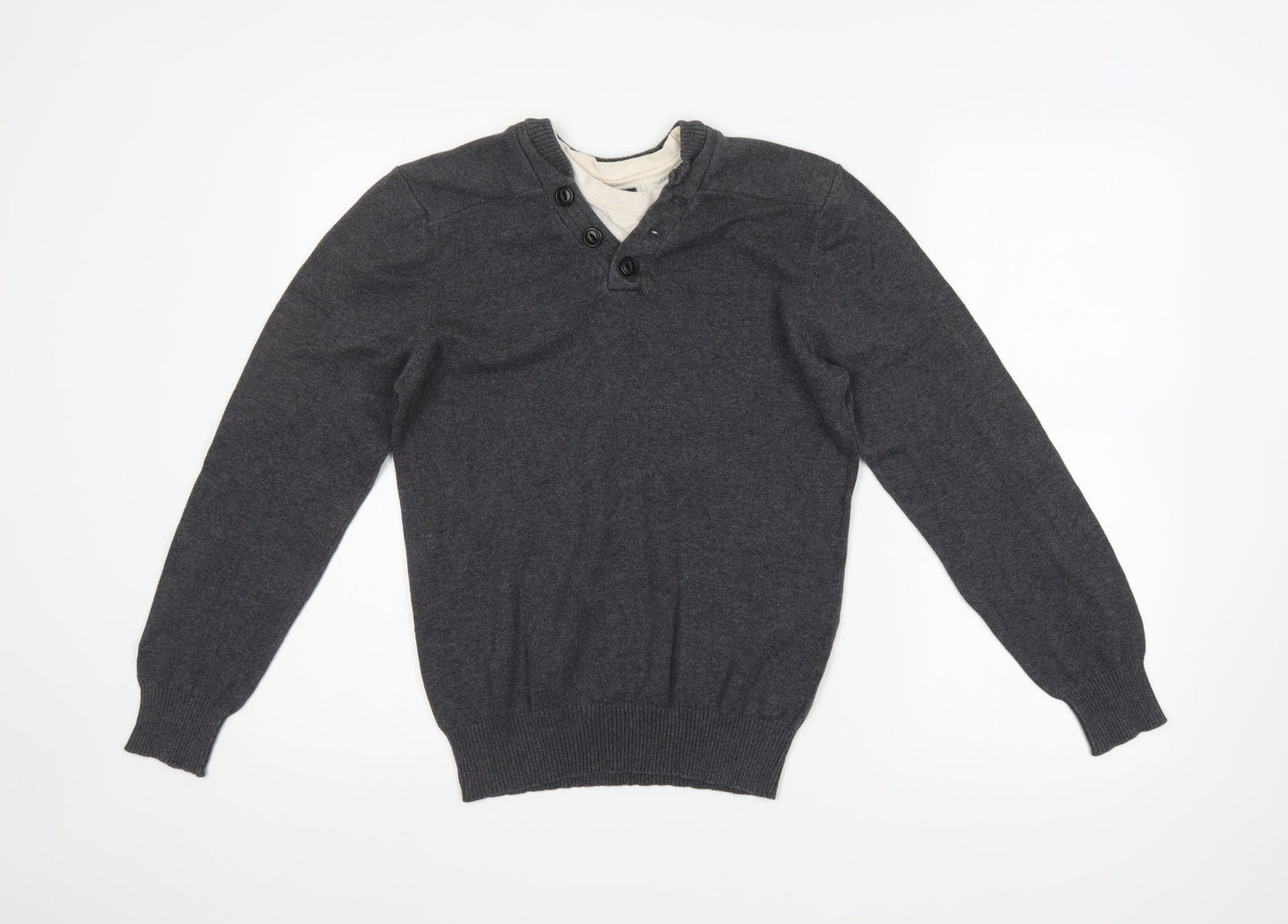 Peacocks Mens Grey   Pullover Jumper Size S