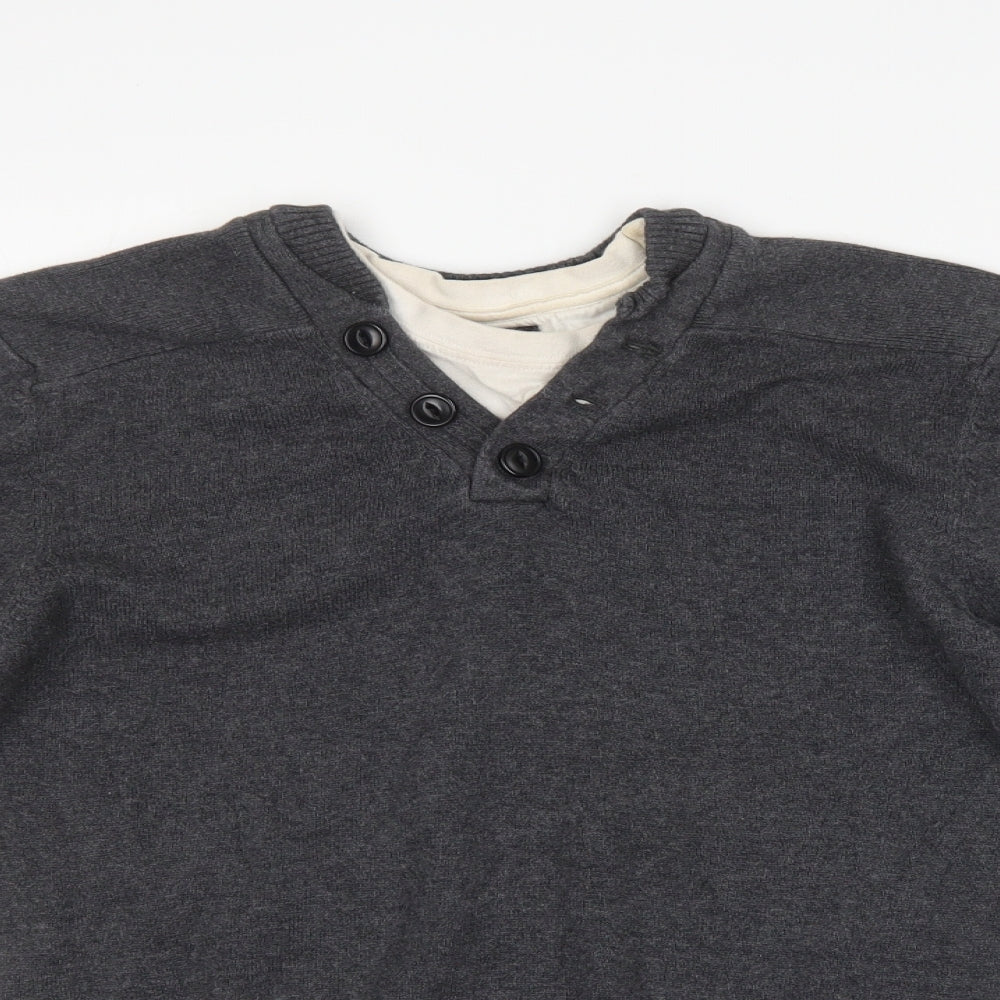 Peacocks Mens Grey   Pullover Jumper Size S
