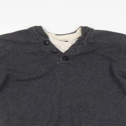 Peacocks Mens Grey   Pullover Jumper Size S