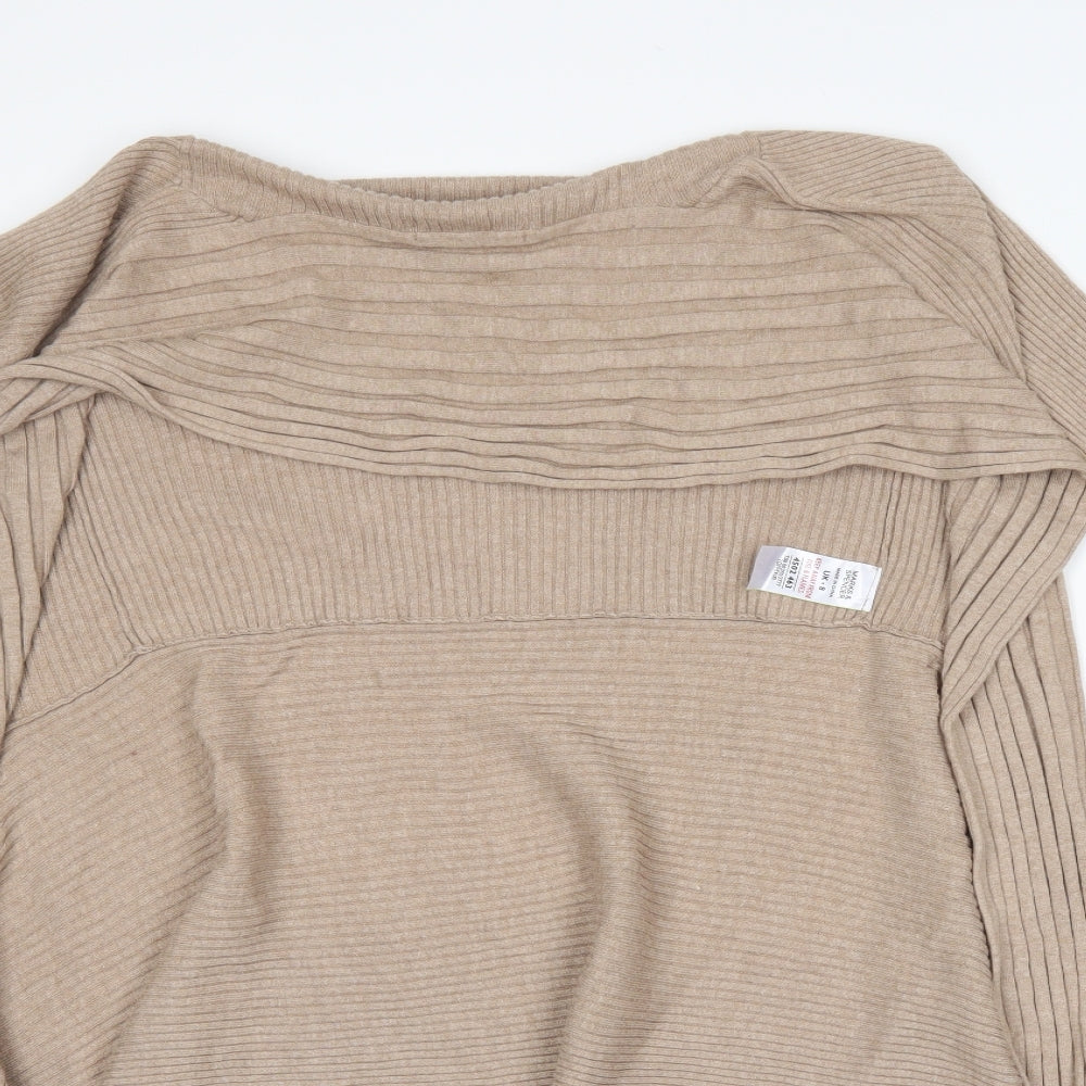 Womens UK Size 8 M&S Beige Cardigan Jumper