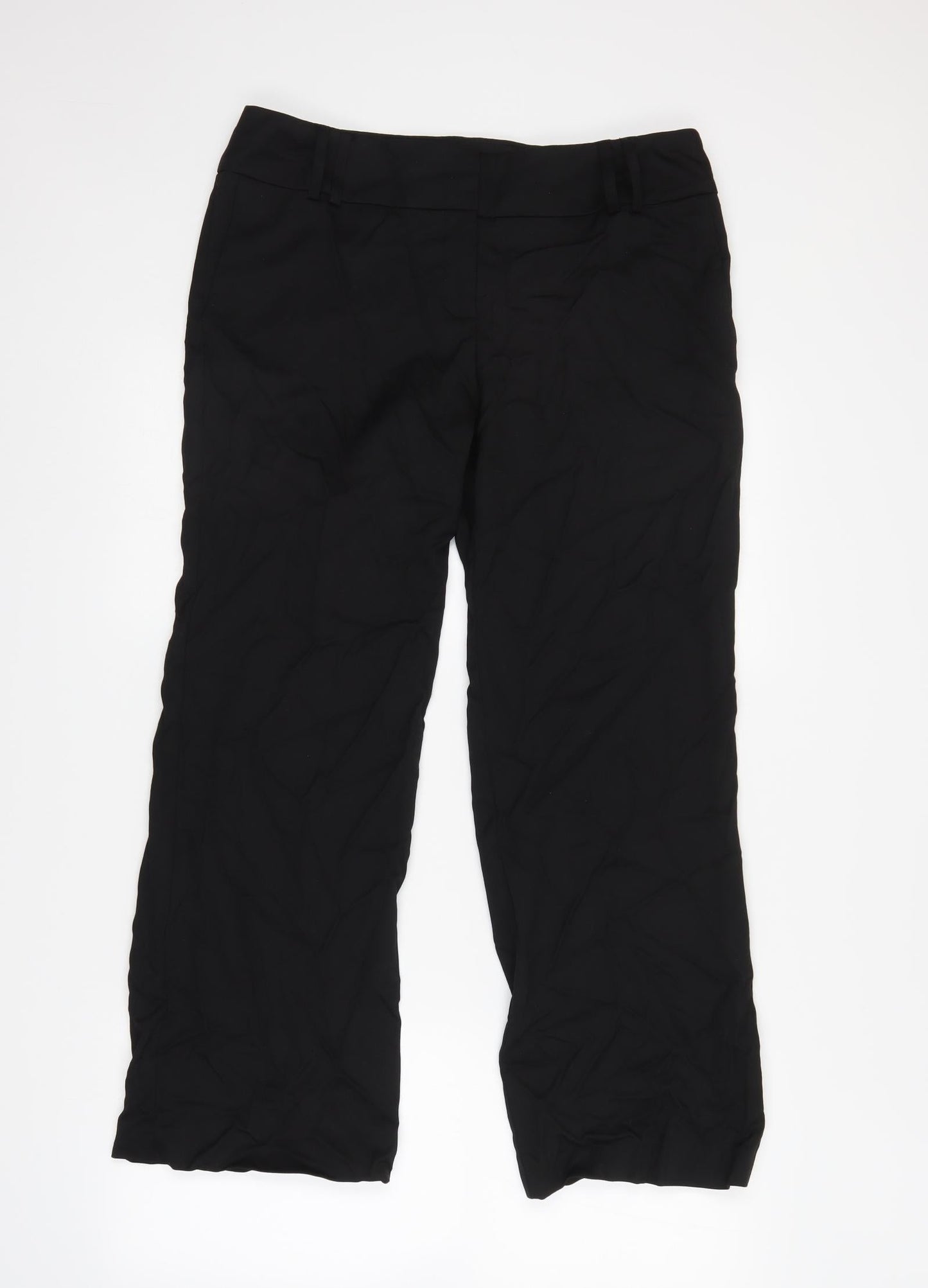 Womens UK Size 12 Preworn Regular Fit  Black Trousers