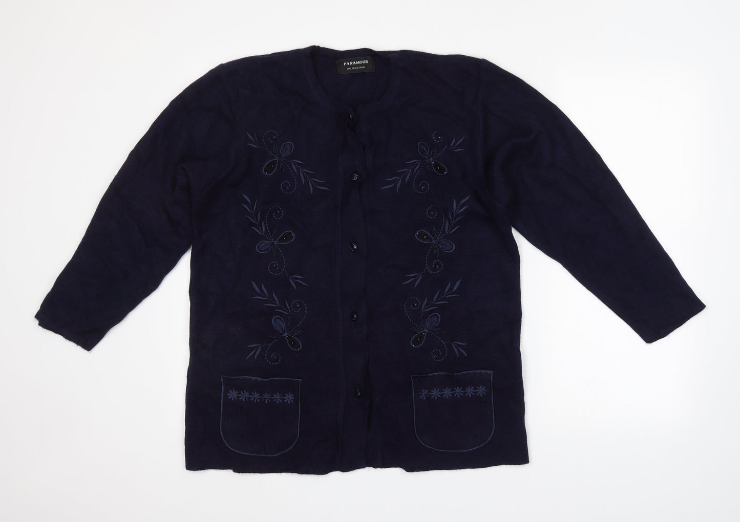 Womens UK Size L Preworn Purple Cardigan Jumper
