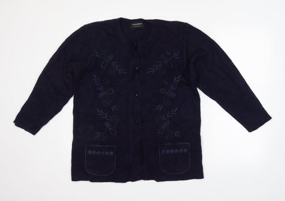 Womens UK Size L Preworn Purple Cardigan Jumper
