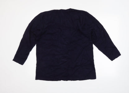 Womens UK Size L Preworn Purple Cardigan Jumper
