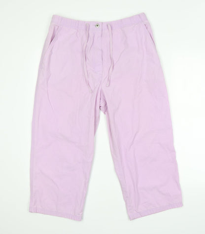 Womens UK Size  Preworn Regular Fit Cropped Pink Trousers