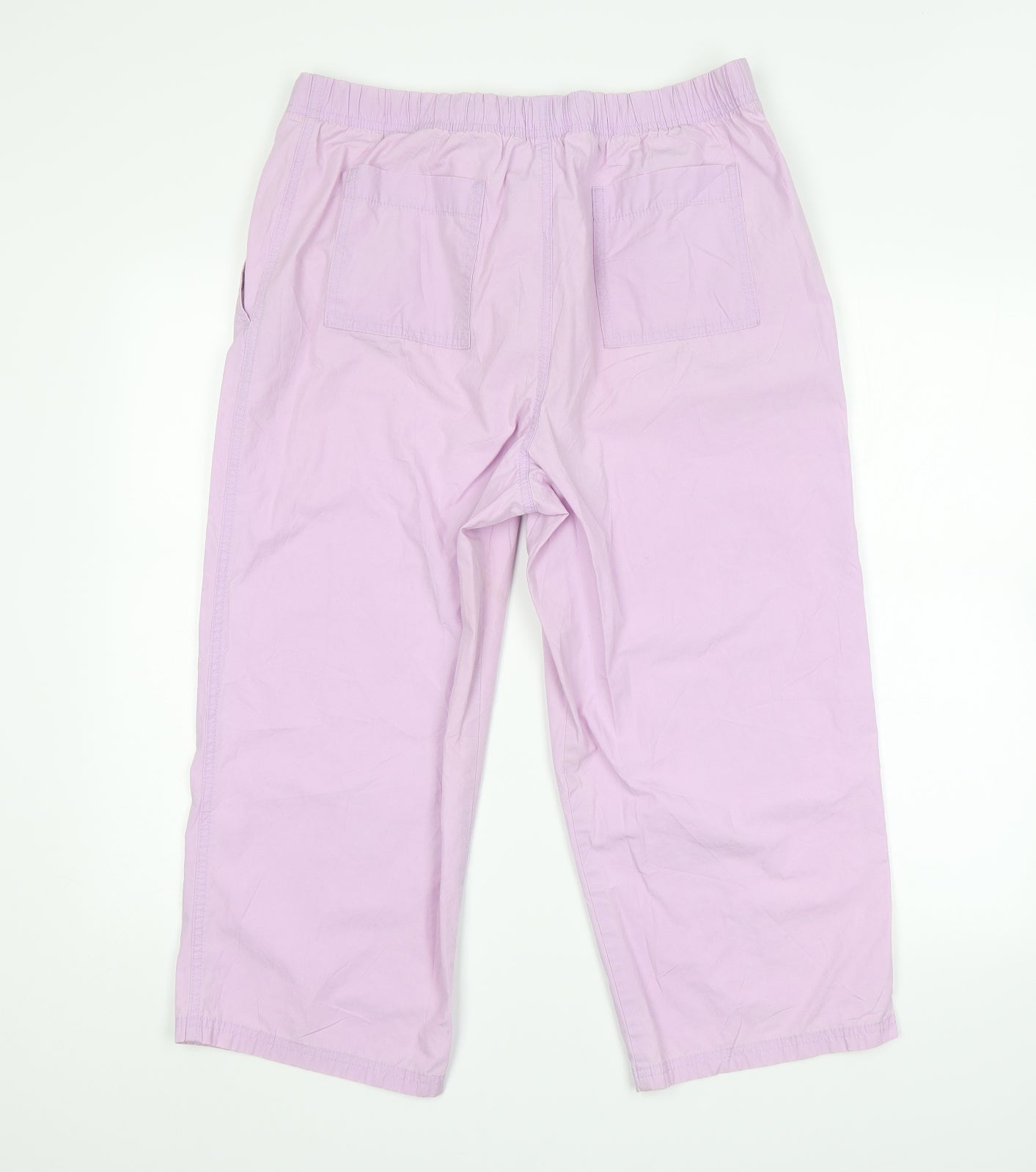 Womens UK Size  Preworn Regular Fit Cropped Pink Trousers