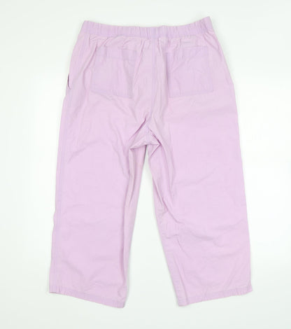 Womens UK Size  Preworn Regular Fit Cropped Pink Trousers