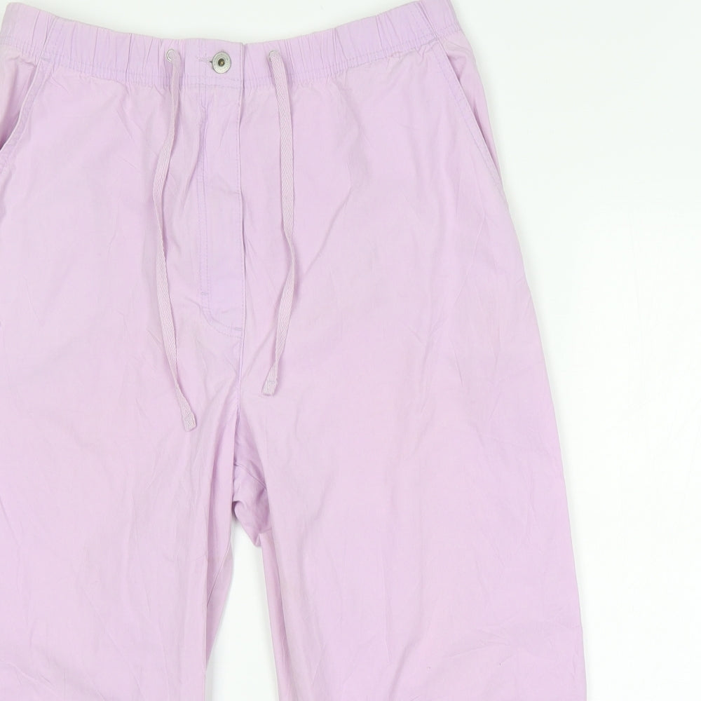 Womens UK Size  Preworn Regular Fit Cropped Pink Trousers