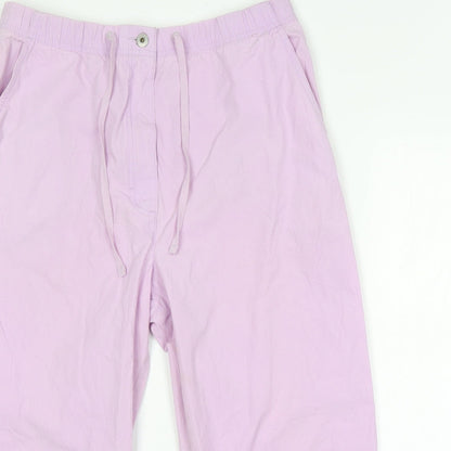 Womens UK Size  Preworn Regular Fit Cropped Pink Trousers