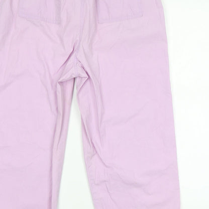 Womens UK Size  Preworn Regular Fit Cropped Pink Trousers