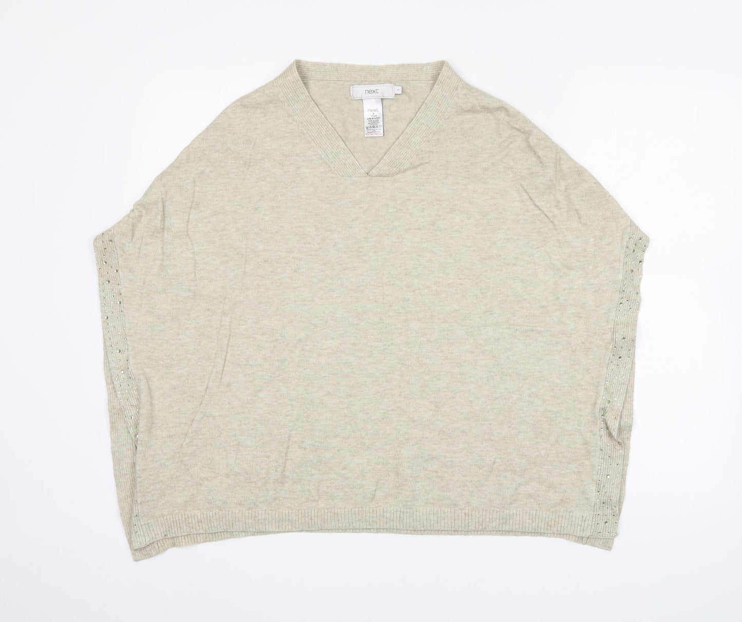 Womens UK Size 8 NEXT Beige Wrap Jumper