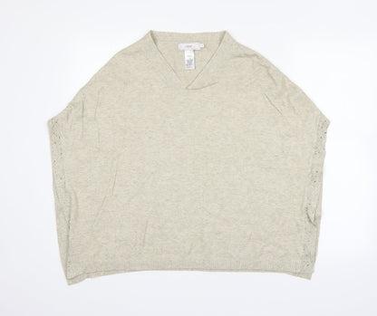 Womens UK Size 8 NEXT Beige Wrap Jumper