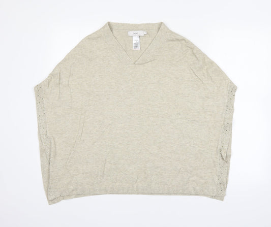 Womens UK Size 8 NEXT Beige Wrap Jumper