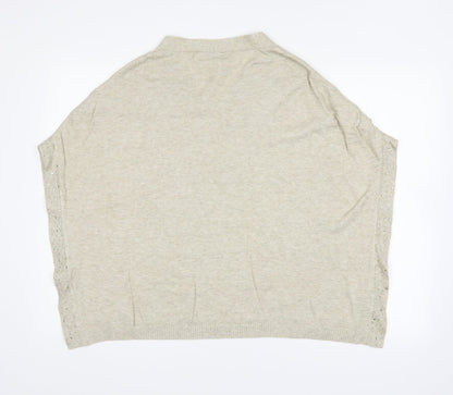 Womens UK Size 8 NEXT Beige Wrap Jumper