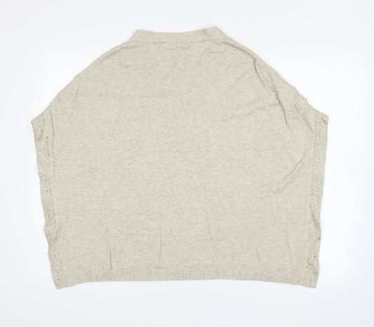 Womens UK Size 8 NEXT Beige Wrap Jumper