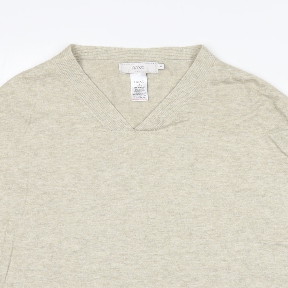 Womens UK Size 8 NEXT Beige Wrap Jumper