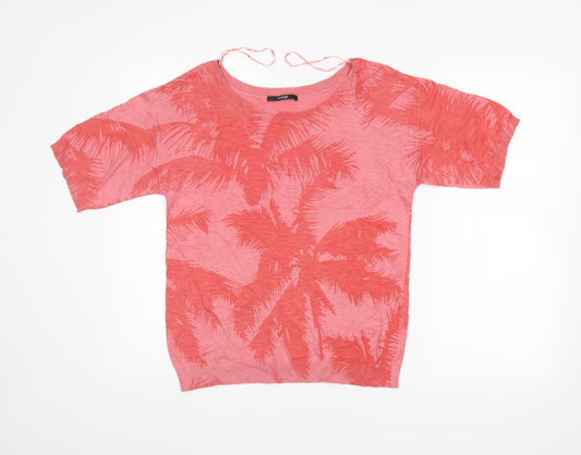 George Womens Red Floral  Pullover Jumper Size 10