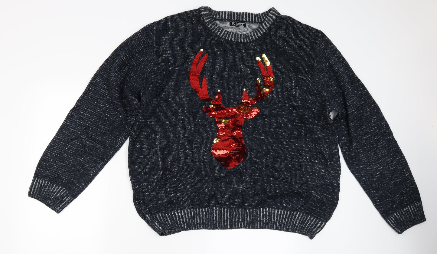 Avenue Womens Grey   Pullover Jumper Size 2XL  - Moose