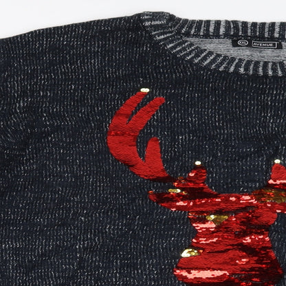 Avenue Womens Grey   Pullover Jumper Size 2XL  - Moose